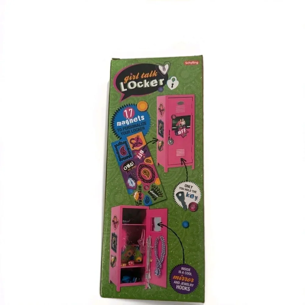 Schylling Girl Talk Locker Playset Pink Metal Magnet Stickers NIB